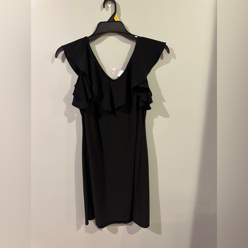 MSK Black Ruffle Sleeve Dress XL Flutter Sleeve